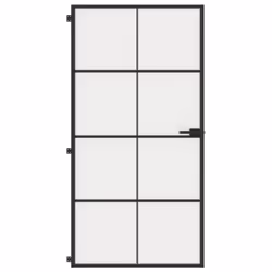 vidaXL Interior Door Slim Sliding Door Black Tempered Glass and Aluminium - Additional view 2