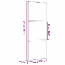 vidaXL Sliding Door Interior Barn Door Gold Clear ESG Glass and Aluminium - Additional view 7