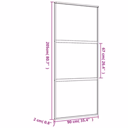 vidaXL Sliding Door Interior Barn Door Gold Clear ESG Glass and Aluminium - Additional view 7