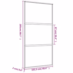vidaXL Sliding Door Interior Barn Door Gold Frosted ESG Glass and Aluminium - Additional view 3