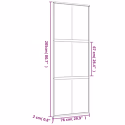 vidaXL Sliding Door Interior Barn Door Gold Clear ESG Glass and Aluminium - Additional view 3