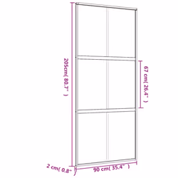 vidaXL Sliding Door Interior Barn Door Gold Clear ESG Glass and Aluminium - Additional view 3
