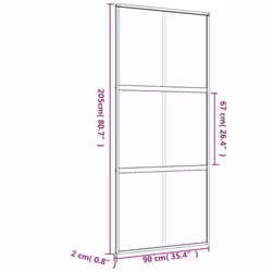 vidaXL Sliding Door Interior Barn Door Gold Frosted ESG Glass and Aluminium - Additional view 7