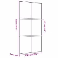 vidaXL Sliding Door Interior Barn Door Gold Frosted ESG Glass and Aluminium - Additional view 3