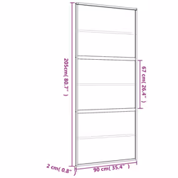 vidaXL Sliding Door Interior Barn Door Gold Clear ESG Glass and Aluminium - Additional view 7