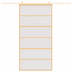 vidaXL Sliding Door Interior Barn Door Gold Frosted ESG Glass and Aluminium - Additional view 2