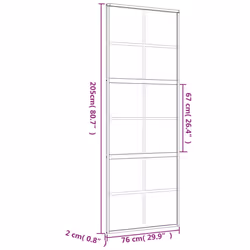 vidaXL Sliding Door Interior Barn Door Gold Clear ESG Glass and Aluminium - Additional view 3