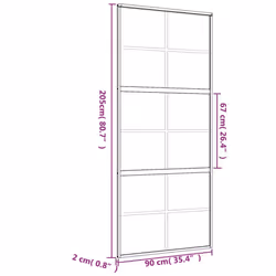 vidaXL Sliding Door Interior Barn Door Gold Clear ESG Glass and Aluminium - Additional view 7
