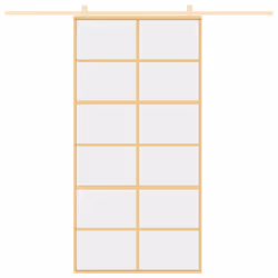 vidaXL Sliding Door Interior Barn Door Gold Clear ESG Glass and Aluminium - Additional view 2