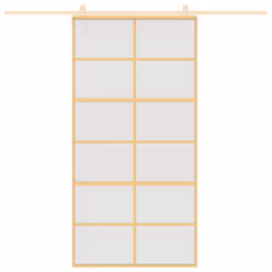 vidaXL Sliding Door Interior Barn Door Gold Frosted ESG Glass and Aluminium - Additional view 2