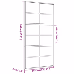 vidaXL Sliding Door Interior Barn Door Gold Frosted ESG Glass and Aluminium - Additional view 3
