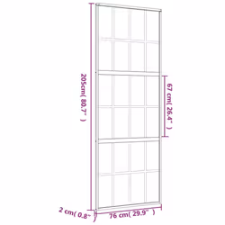 vidaXL Sliding Door Interior Barn Door Gold Clear ESG Glass and Aluminium - Additional view 7
