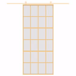 vidaXL Sliding Door Interior Barn Door Gold Frosted ESG Glass and Aluminium - Additional view 2
