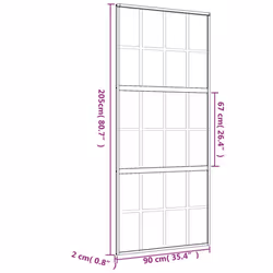 vidaXL Sliding Door Interior Barn Door Gold Frosted ESG Glass and Aluminium - Additional view 3