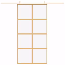 vidaXL Sliding Door Inner Glass Door Sliding Barn Door Aluminium and ESG Glass - gold, 102.5 x 205 cm/transparent - Additional view 2