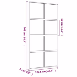 vidaXL Sliding Door Inner Glass Door Sliding Barn Door Aluminium and ESG Glass - gold, 102.5 x 205 cm/frosted - Additional view 7