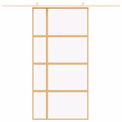 vidaXL Sliding Door Inner Glass Door Sliding Barn Door Aluminium and ESG Glass - gold, 102.5 x 205 cm/transparent - Additional view 2