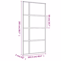 vidaXL Sliding Door Inner Glass Door Sliding Barn Door Aluminium and ESG Glass - gold, 102.5 x 205 cm/frosted - Additional view 3