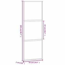 vidaXL Sliding Door Interior Barn Door Black Tempered Glass and Aluminium - Additional view 7