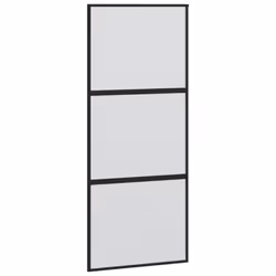 vidaXL Sliding Door Interior Barn Door Black Tempered Glass and Aluminium