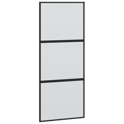 vidaXL Sliding Door Interior Barn Door Black Tempered Glass and Aluminium