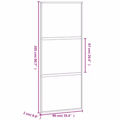 vidaXL Sliding Door Interior Barn Door Black Tempered Glass and Aluminium - Additional view 7