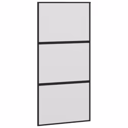 vidaXL Sliding Door Interior Barn Door Black Tempered Glass and Aluminium