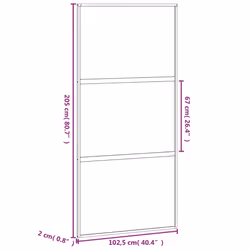 vidaXL Sliding Door Interior Barn Door Black Tempered Glass and Aluminium - Additional view 7