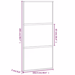 vidaXL Sliding Door Interior Barn Door Black Tempered Glass and Aluminium - Additional view 7