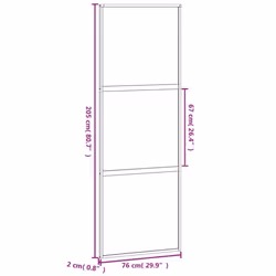 vidaXL Sliding Door Interior Barn Door White Tempered Glass and Aluminium - Additional view 7