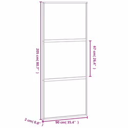 vidaXL Sliding Door Interior Barn Door White Tempered Glass and Aluminium - Additional view 7