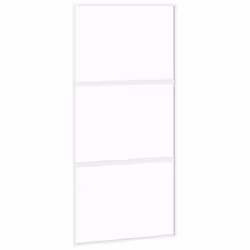 vidaXL Sliding Door Interior Barn Door White Tempered Glass and Aluminium