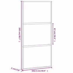 vidaXL Sliding Door Interior Barn Door White Tempered Glass and Aluminium - Additional view 7