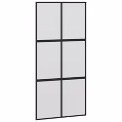 vidaXL Sliding Door Interior Barn Door Black Tempered Glass and Aluminium