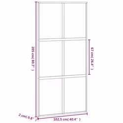 vidaXL Sliding Door Interior Barn Door Black Tempered Glass and Aluminium - Additional view 7