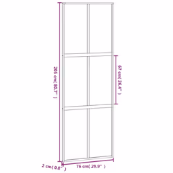 vidaXL Sliding Door Interior Barn Door Black Tempered Glass and Aluminium - Additional view 3