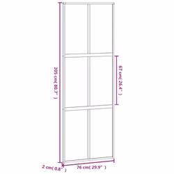 vidaXL Sliding Door Interior Barn Door Black Tempered Glass and Aluminium