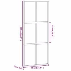 vidaXL Sliding Door Interior Barn Door White Tempered Glass and Aluminium - Additional view 7
