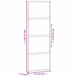 vidaXL Sliding Door Inner Glass Door Sliding Barn Door Aluminium and ESG Glass - black, 76 x 205 cm/half frosted - Additional view 7