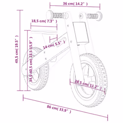 vidaXL Balance Bike for Children Toddler Bike Kids Trike Tricycle Grey Printed - grey - Additional view 9