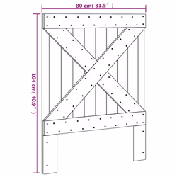 vidaXL Headboard Bedroom Accessory Bed Headboard Bed Header Solid Wood Pine - cross design, 80 x 104 cm - Additional view 6