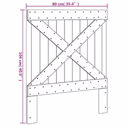 vidaXL Headboard Bedroom Accessory Bed Headboard Bed Header Solid Wood Pine - cross design, 90 x 104 cm - Additional view 6