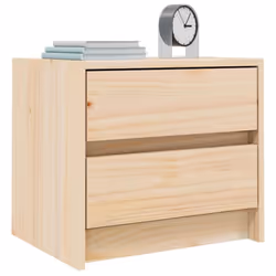 vidaXL Bedside Cabinets Bed Table Nightstand Bedside Table Solid Wood Pine - brown, 2 pcs