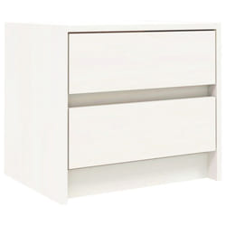 vidaXL Bedside Cabinets Bed Table Nightstand Bedside Table Solid Wood Pine - white, 1 pcs