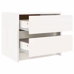 vidaXL Bedside Cabinets Bed Table Nightstand Bedside Table Solid Wood Pine - white, 1 pcs - Additional view 5