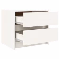 vidaXL Bedside Cabinets Bed Table Nightstand Bedside Table Solid Wood Pine - white, 2 pcs - Additional view 6