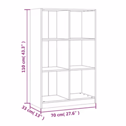 vidaXL Bookcase Office Book Shelf Storage Cabinet Book Stand Solid Wood Pine - natural