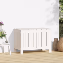 vidaXL Garden Storage Box Outdoor Storage Box Blanket Box Solid Wood Pine - white