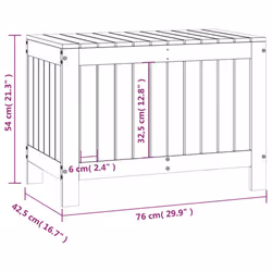 vidaXL Garden Storage Box Outdoor Storage Box Blanket Box Solid Wood Pine - white