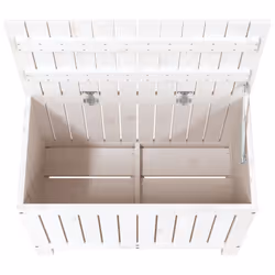 vidaXL Garden Storage Box Outdoor Storage Box Blanket Box Solid Wood Pine - white - Additional view 7